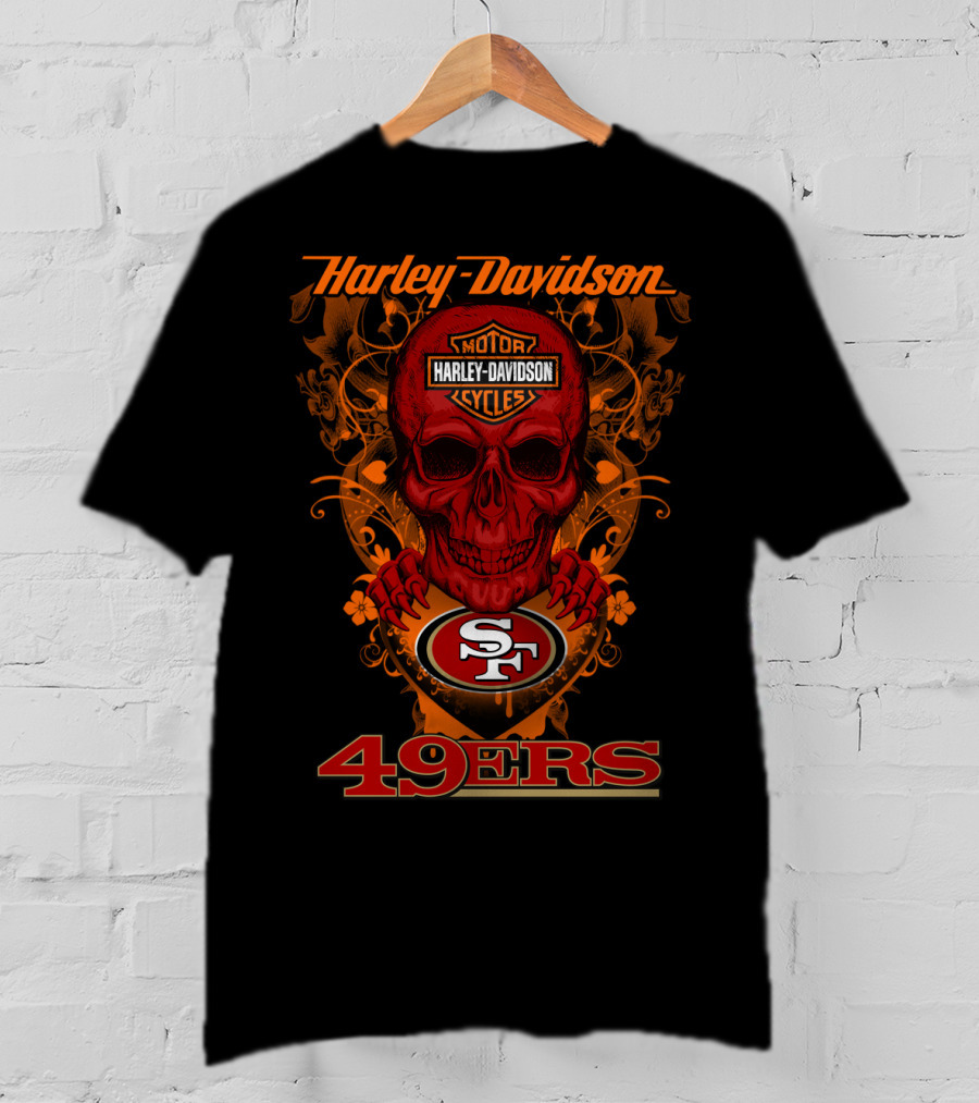 Harley Davidson San Francisco 49ers Skull T-Shirt