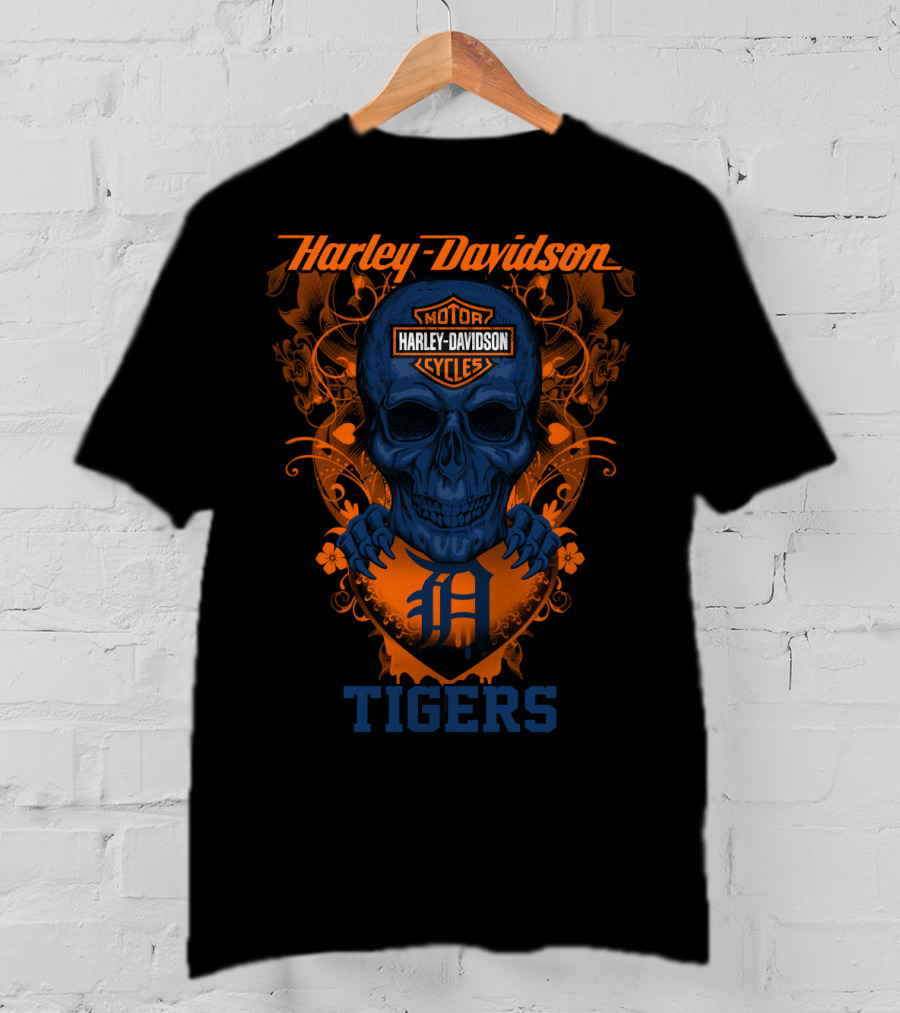 Harley Davidson Motor Cycles Detroit Tigers T-Shirt