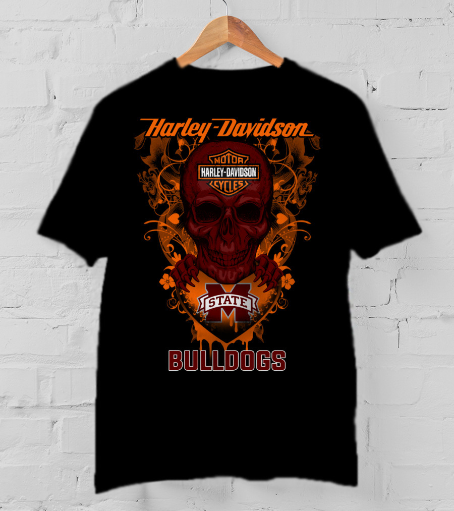 Harley Davidson Motor Cycles Mississippi State Bulldogs State T-Shirt