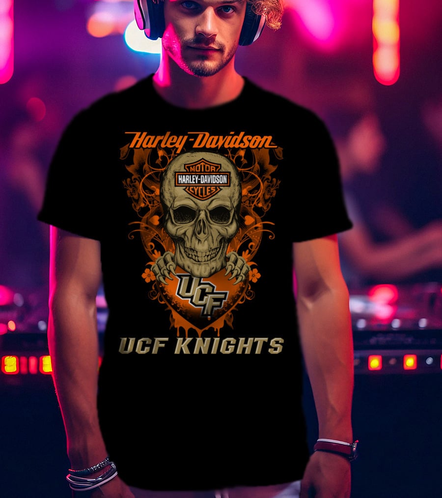 Harley Davidson Ucf Knights Skull T-Shirt