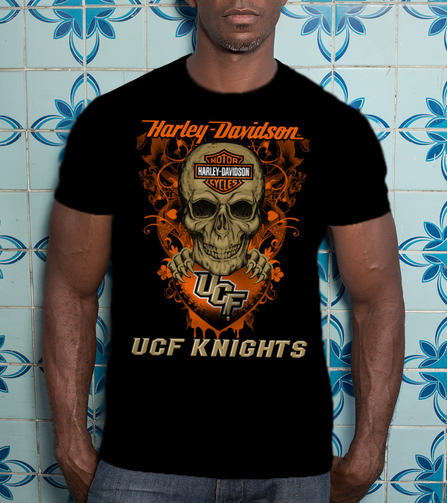 Harley Davidson Ucf Knights Skull T-Shirt