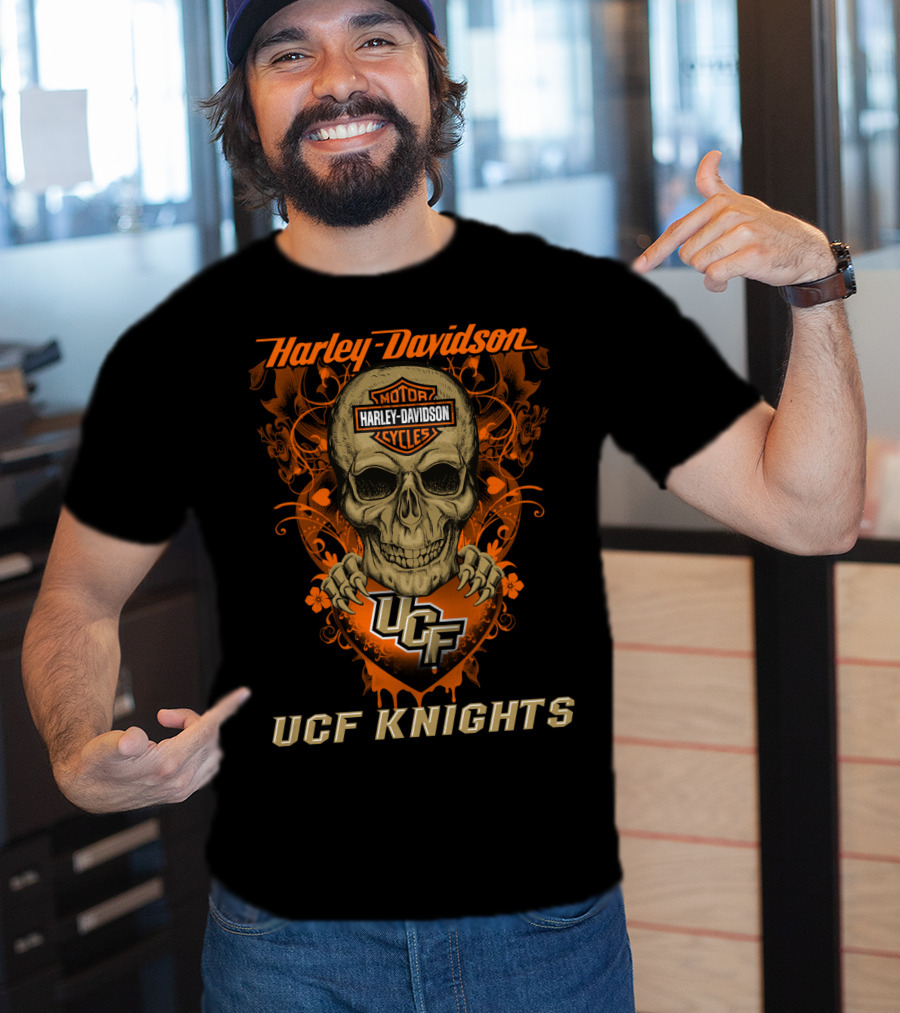 Harley Davidson Ucf Knights Skull T-Shirt