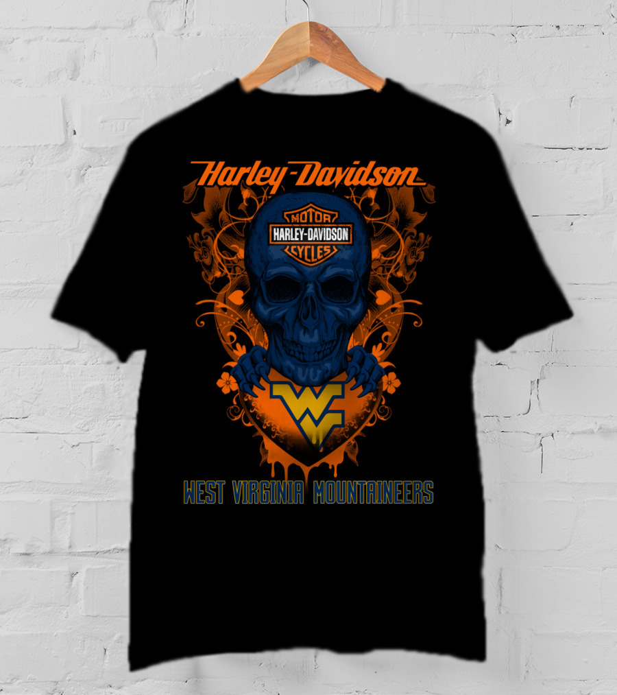 Harley Davidson West Virginia Mountaineers Skull T-Shirt