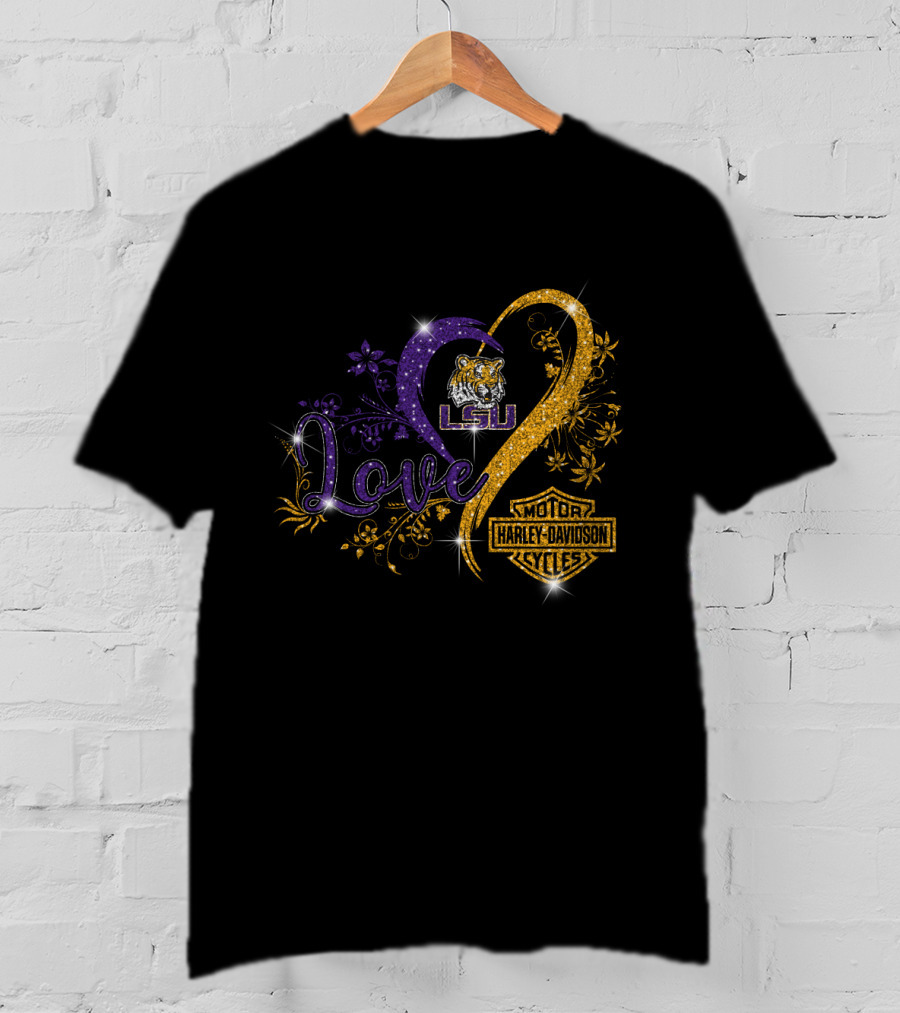 Love Lsu Tigers Harley Davidson Motorcycles T-Shirt