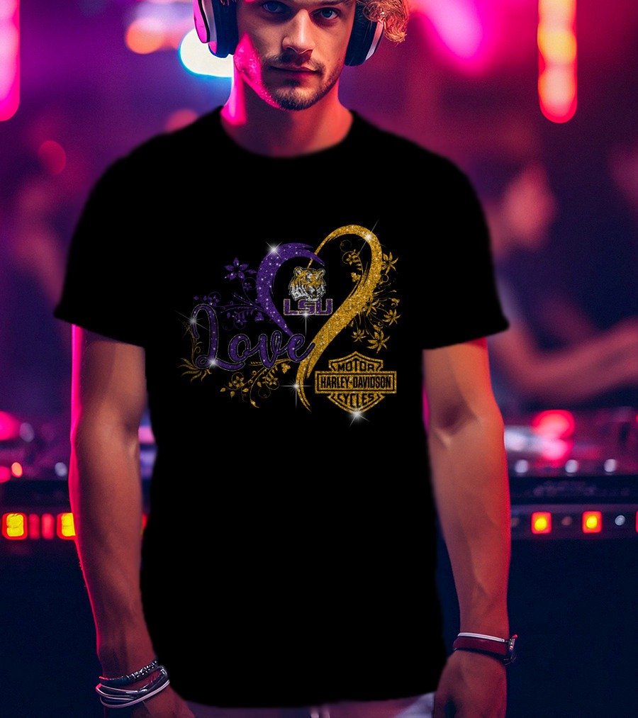 Love Lsu Tigers Harley Davidson Motorcycles T-Shirt
