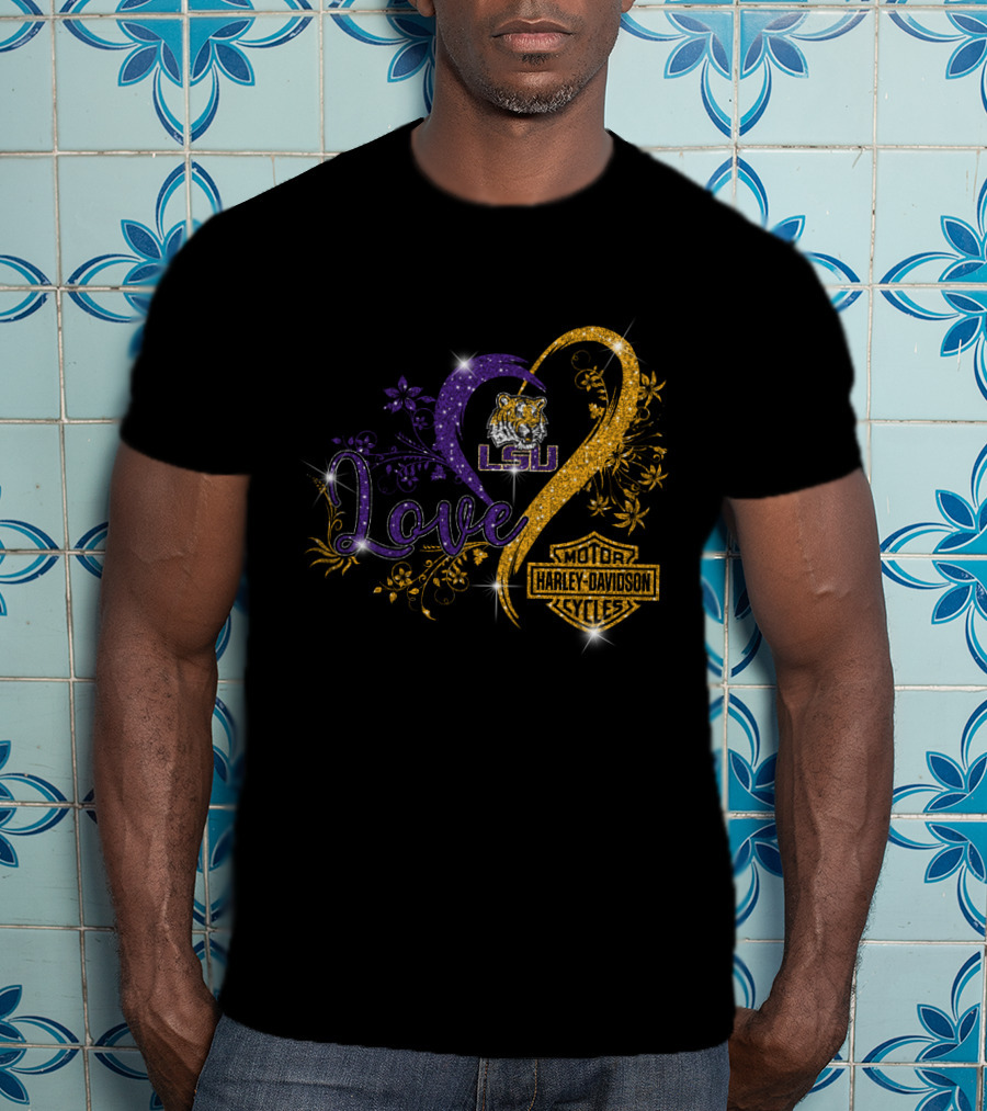 Love Lsu Tigers Harley Davidson Motorcycles T-Shirt