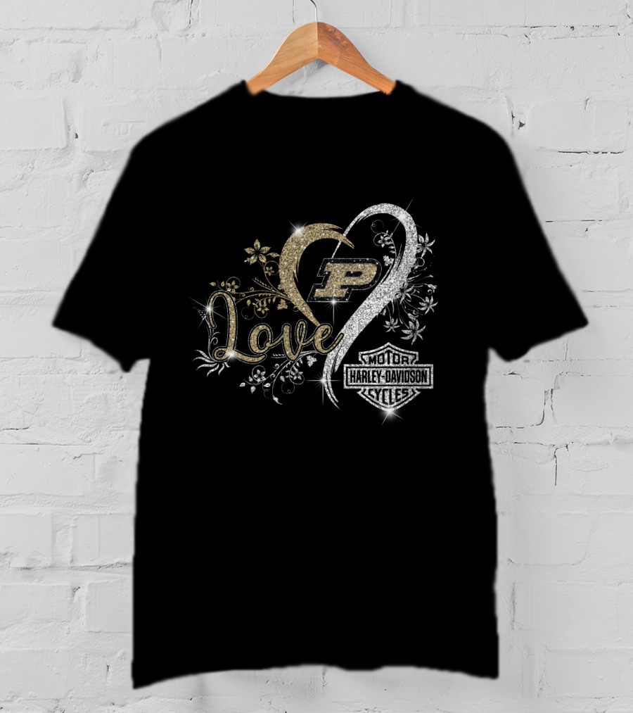 Love Purdue Boilermakers Harley Davidson Cycles T-Shirt