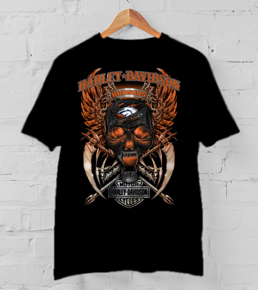 Harley Davidson Broncos Denver Motor Cycles V18Hl T-Shirt