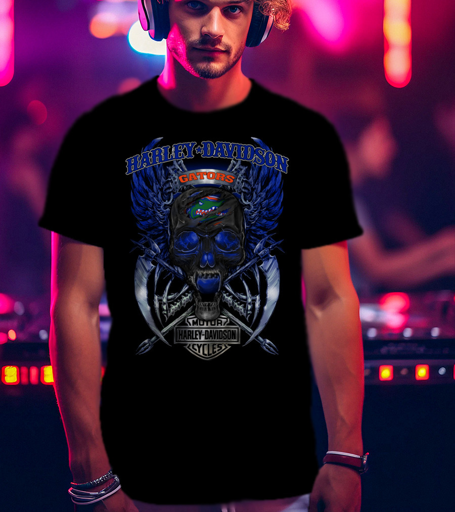 Harley Davidson Gators Motor Cycles Vna Florida Gators T-Shirt