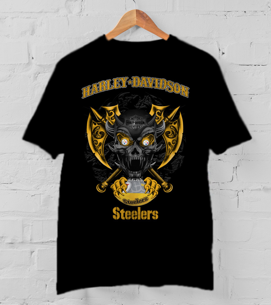 Harley Davidson Motor Cycles Pittsburgh Steelers T-Shirt