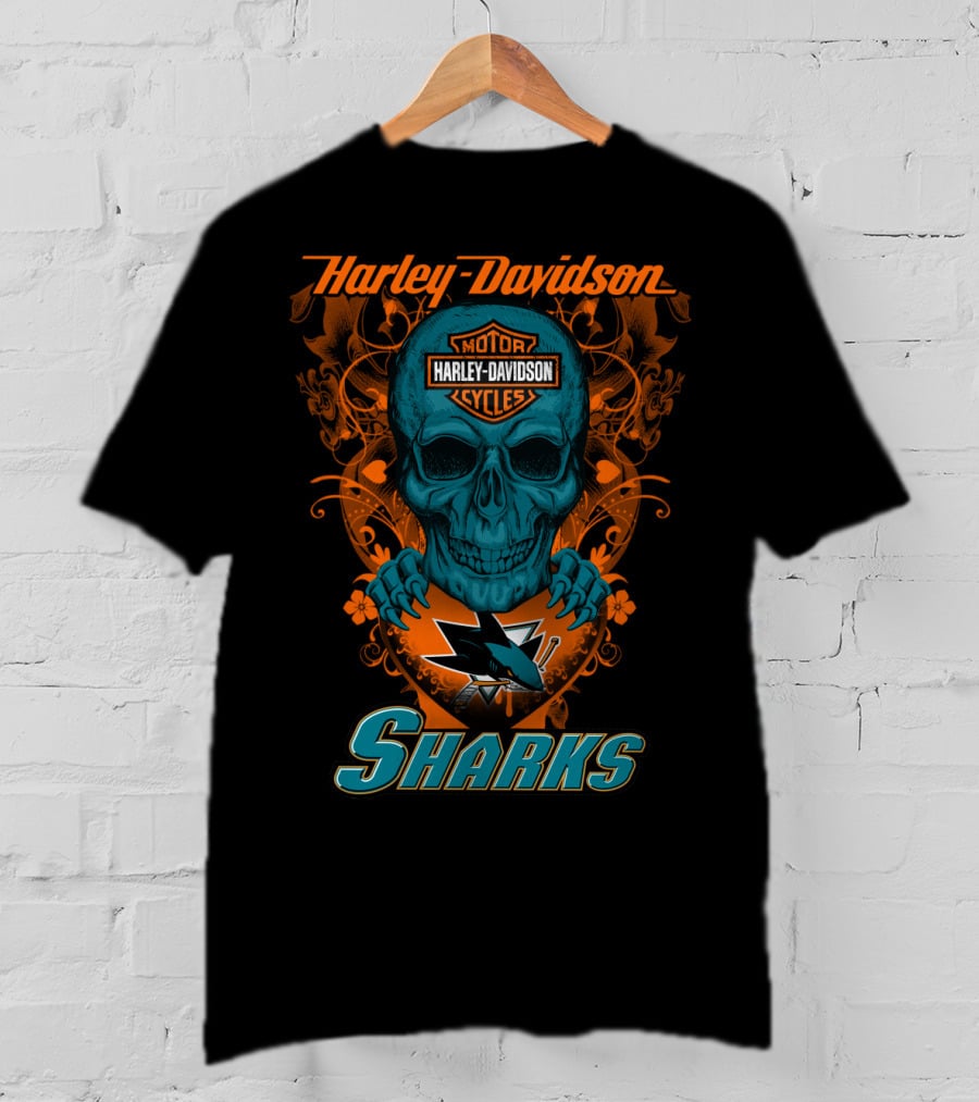 Harley Davidson Motorcycles San Jose Sharks Nhl T-Shirt