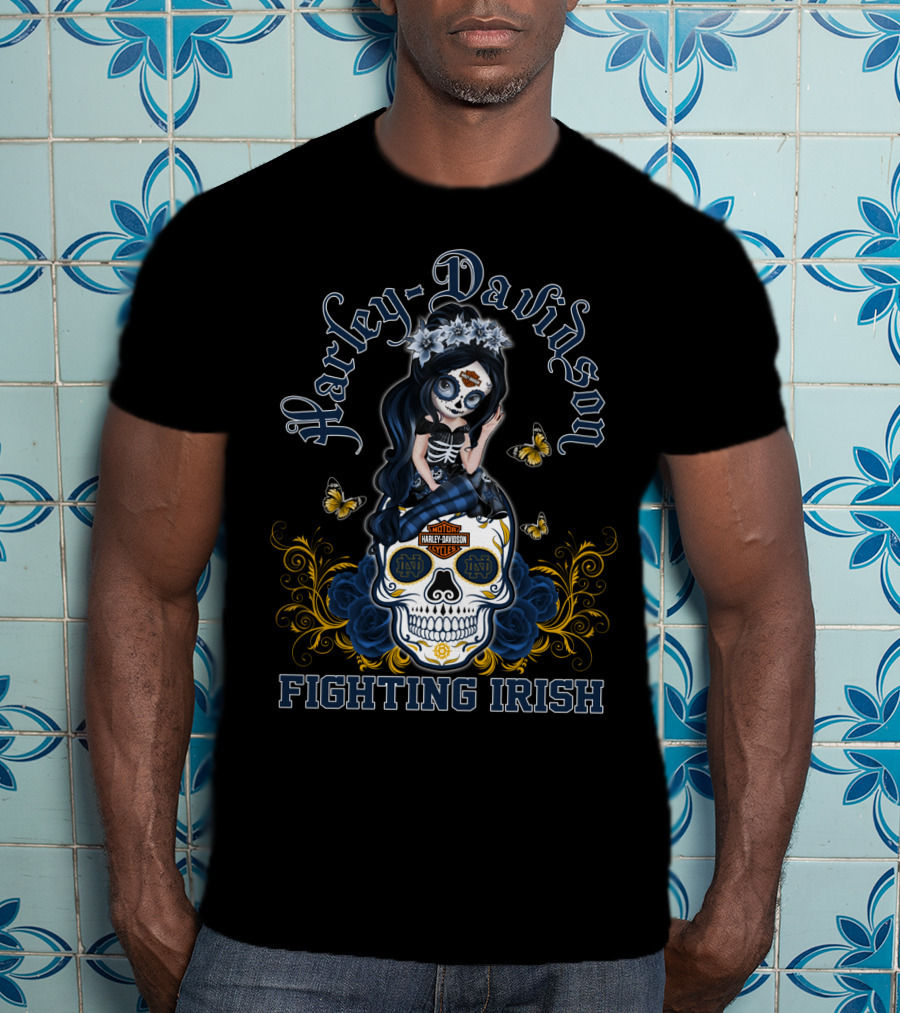 Harley Davidson Fighting Irish Hl Girl Notre Dame T-Shirt