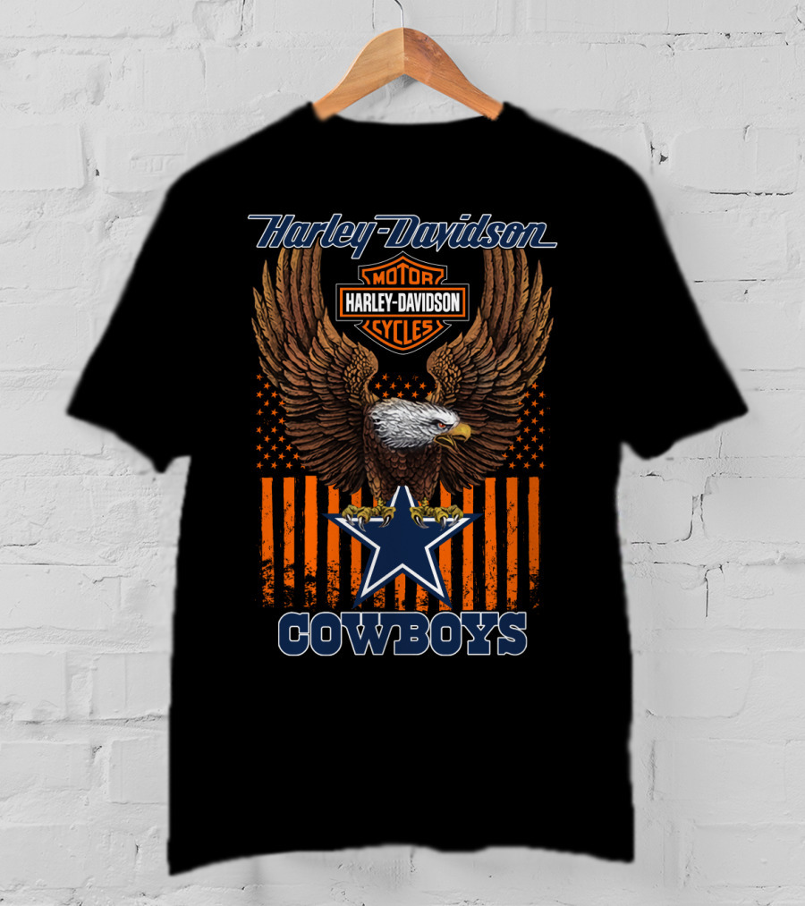 Harley Davidson Motor Cycles Eagle Cowboys T-Shirt