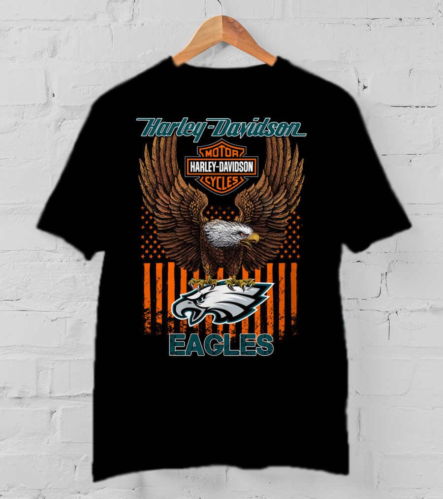 Harley Davidson Motor Cycles Nfl Philadelphia Eagles T-Shirt