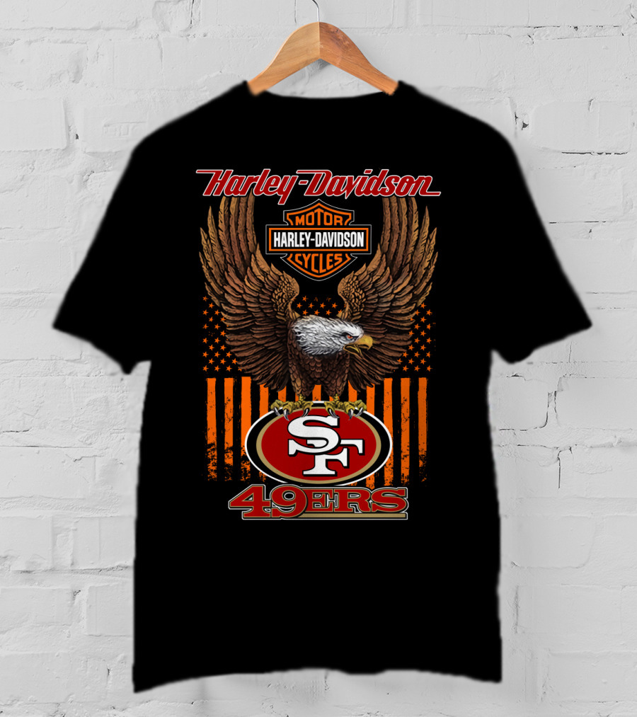 Harley Davidson San Francisco 49ers Nfl Eagle Logo Fusion T-Shirt