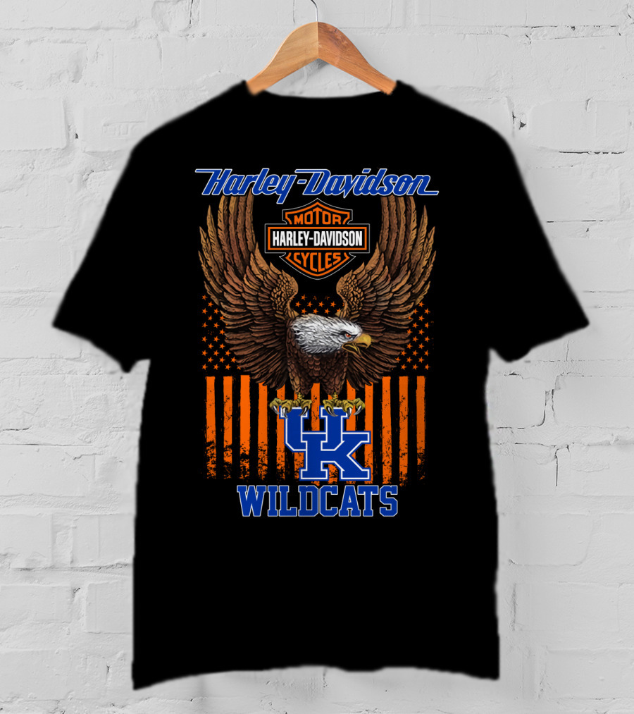Harley Davidson Motor Cycles Eagle Uk Wildcats T-Shirt