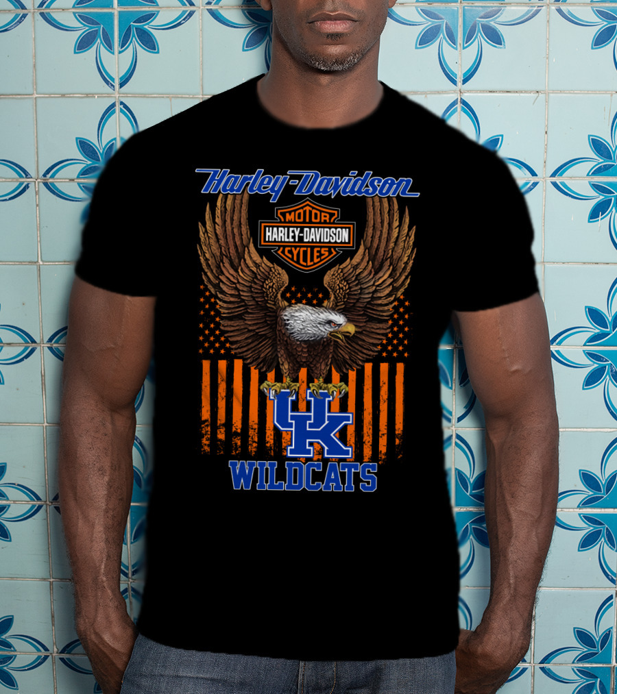 Harley Davidson Motor Cycles Eagle Uk Wildcats T-Shirt
