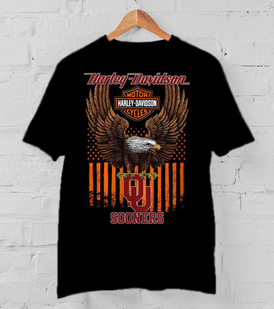Harley Davidson Motor Cycles Eagle Ou Sooners T-Shirt
