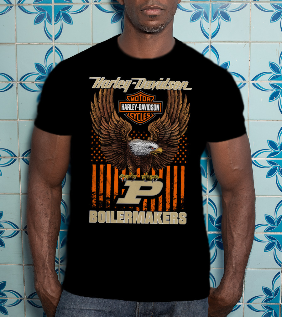 Harley Davidson Motor Cycles Purdue Boilermakers Eagle P T-Shirt