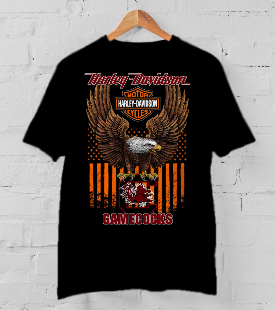 Harley Davidson Motorcycles Eagle South Carolina Gamecocks T-Shirt