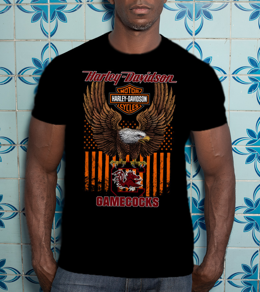 Harley Davidson Motorcycles Eagle South Carolina Gamecocks T-Shirt
