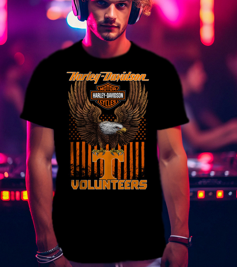Harley Davidson Motor Cycles Tennessee Volunteers Eagle T-Shirt