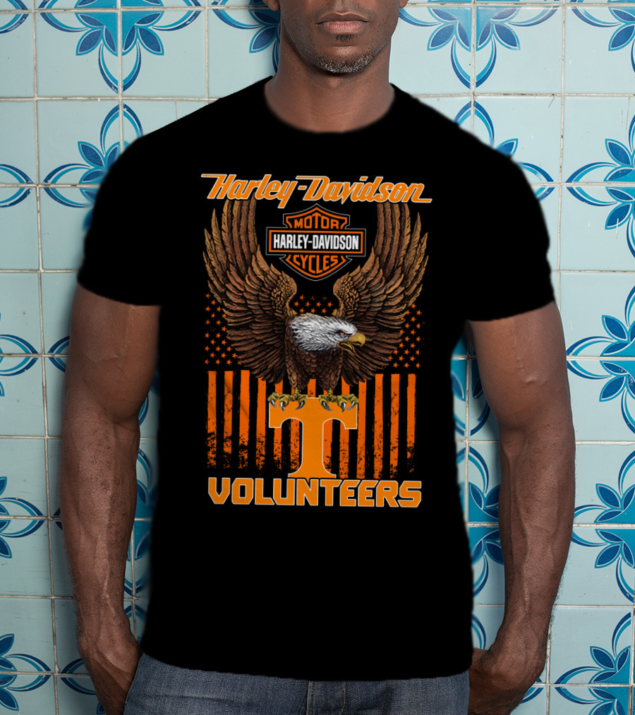 Harley Davidson Motor Cycles Tennessee Volunteers Eagle T-Shirt