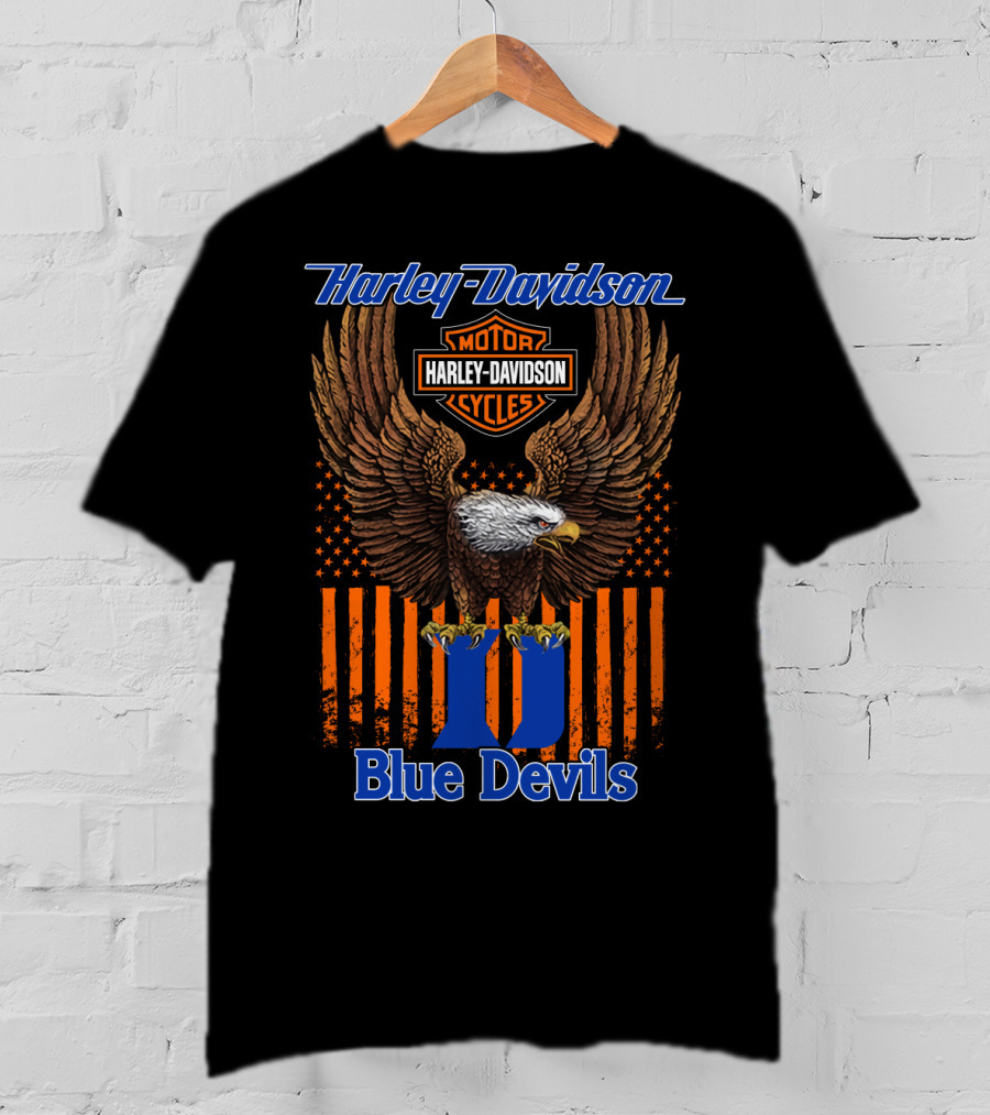 Harley Davidson Motorcycles Eagle Duke Blue Devils T-Shirt