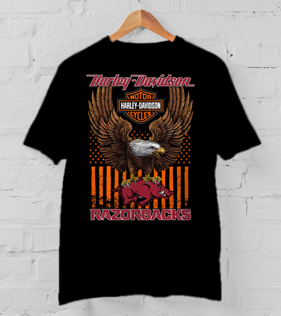 Harley Davidson Motor Cycles Eagle Razorbacks T-Shirt