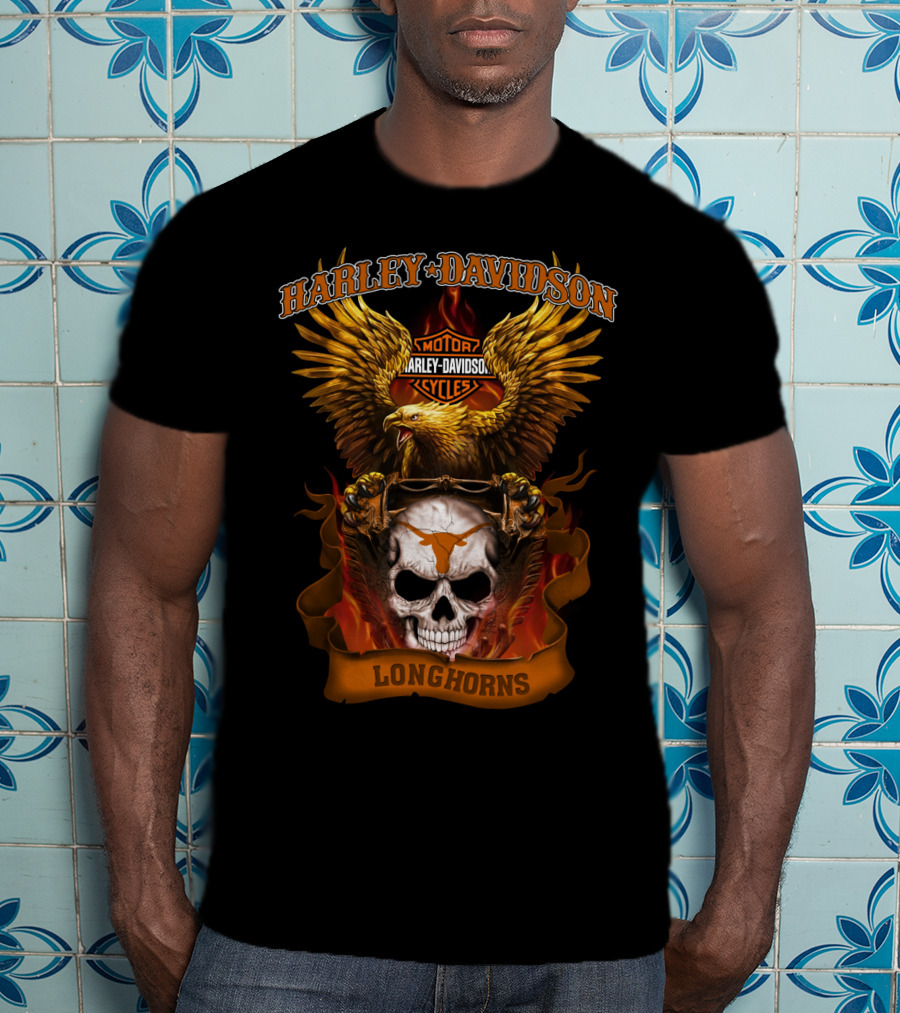 Harley Davidson Motorcycles Longhorns T-Shirt