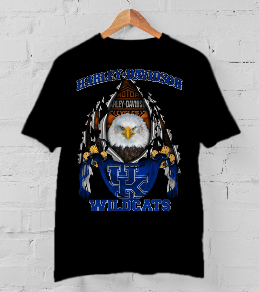 Harley Davidson Kentucky Wildcats Eagles Motor Cycles T-Shirt