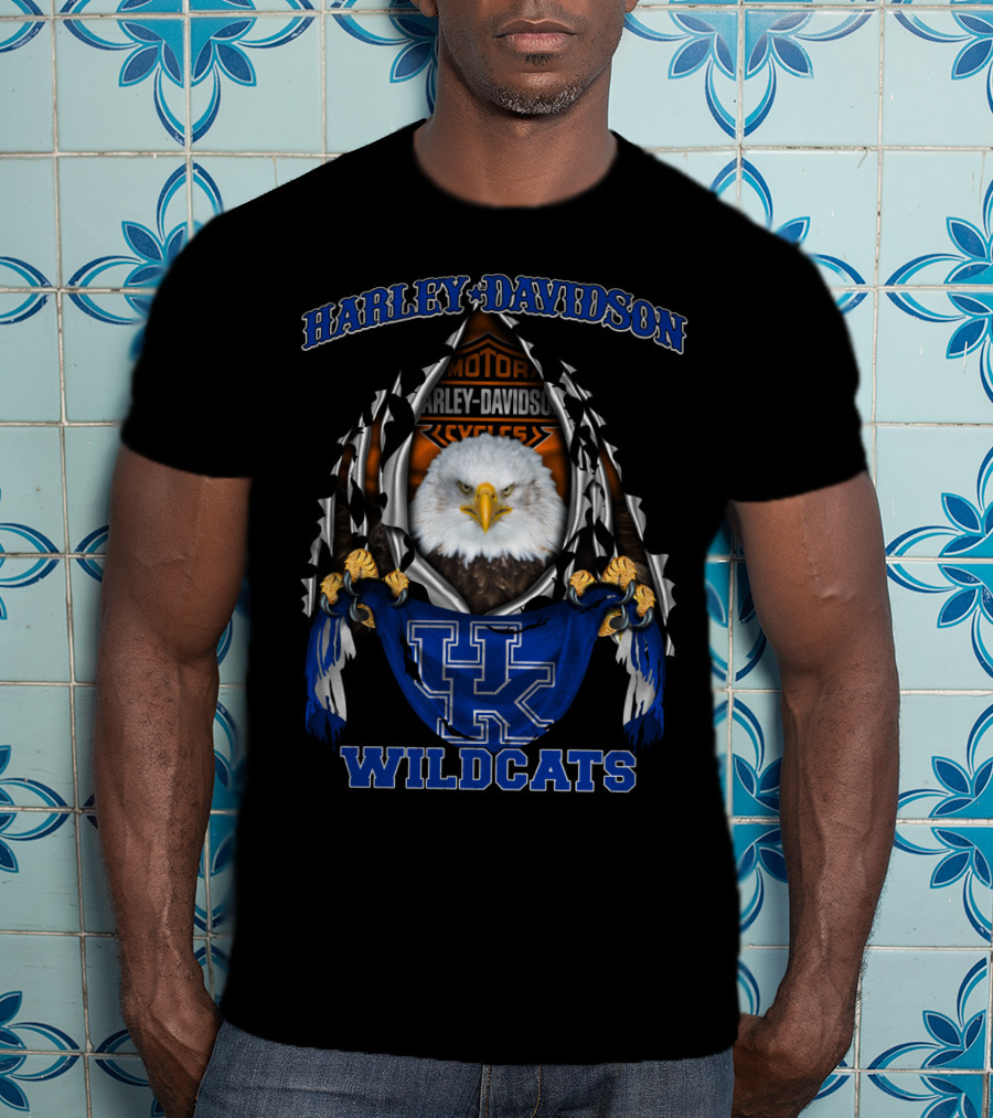 Harley Davidson Kentucky Wildcats Eagles Motor Cycles T-Shirt