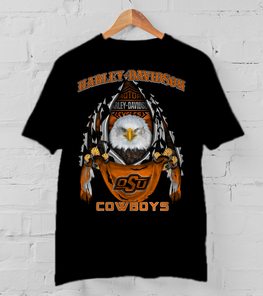 Harley Davidson Osu Cowboys Eagle Motorcycles T-Shirt
