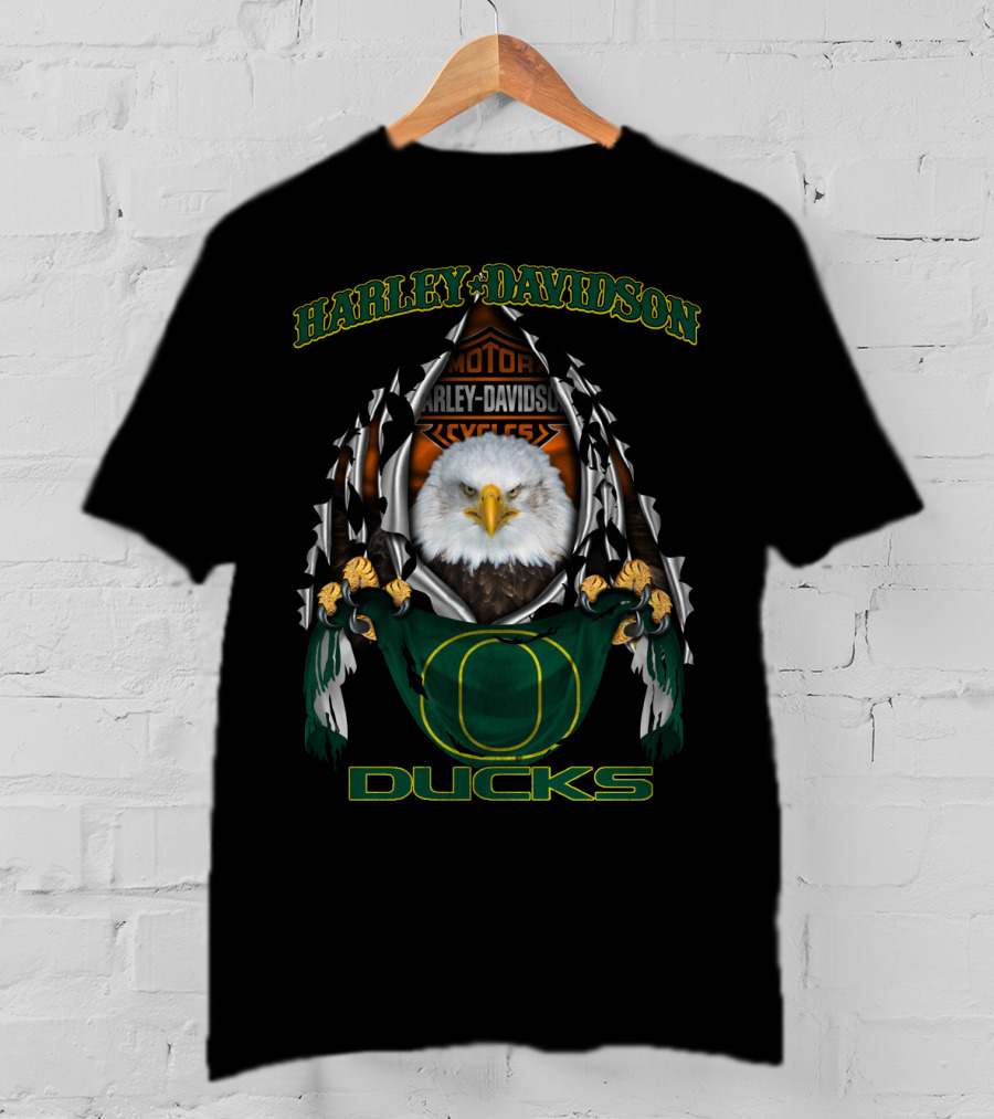 Harley Davidson Motorcycles Oregon Ducks Eagles T-Shirt