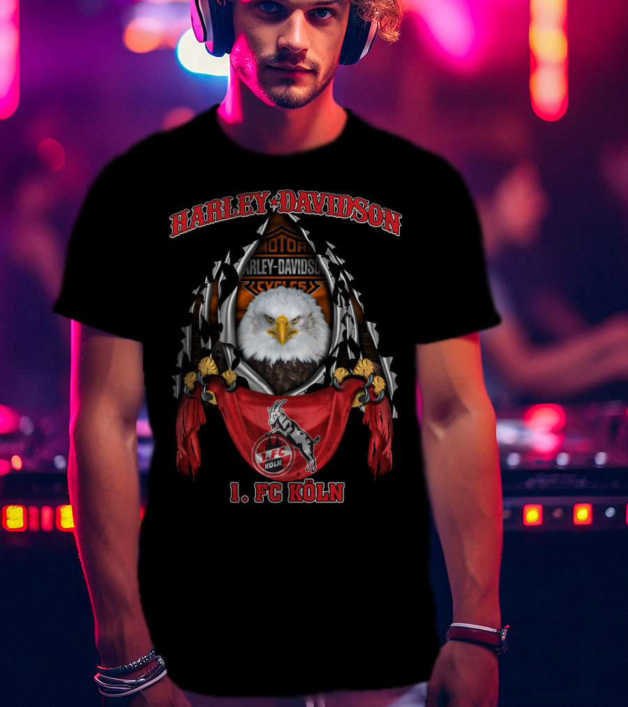 Harley Davidson 1. Fc Köln Motor Cycles Eagle T-Shirt