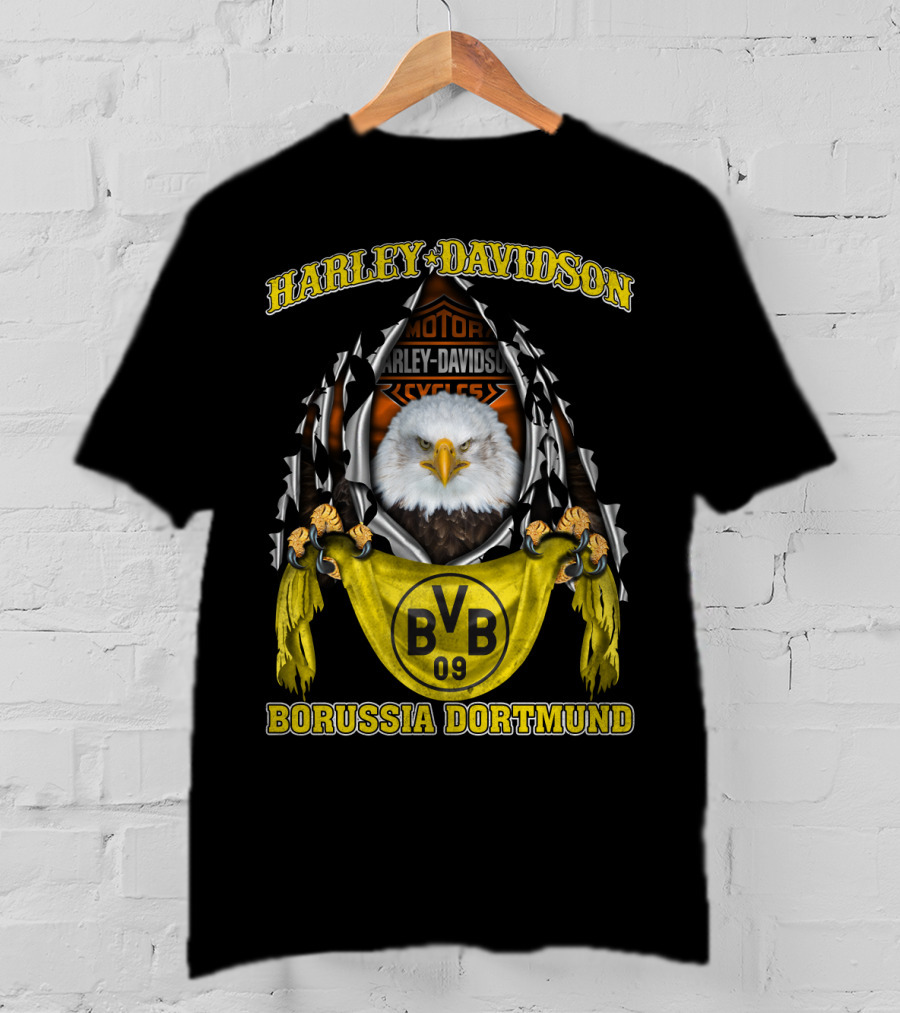 Harley Davidson Bvb 09 Borussia Dortmund Eagle Motor Cycles T-Shirt