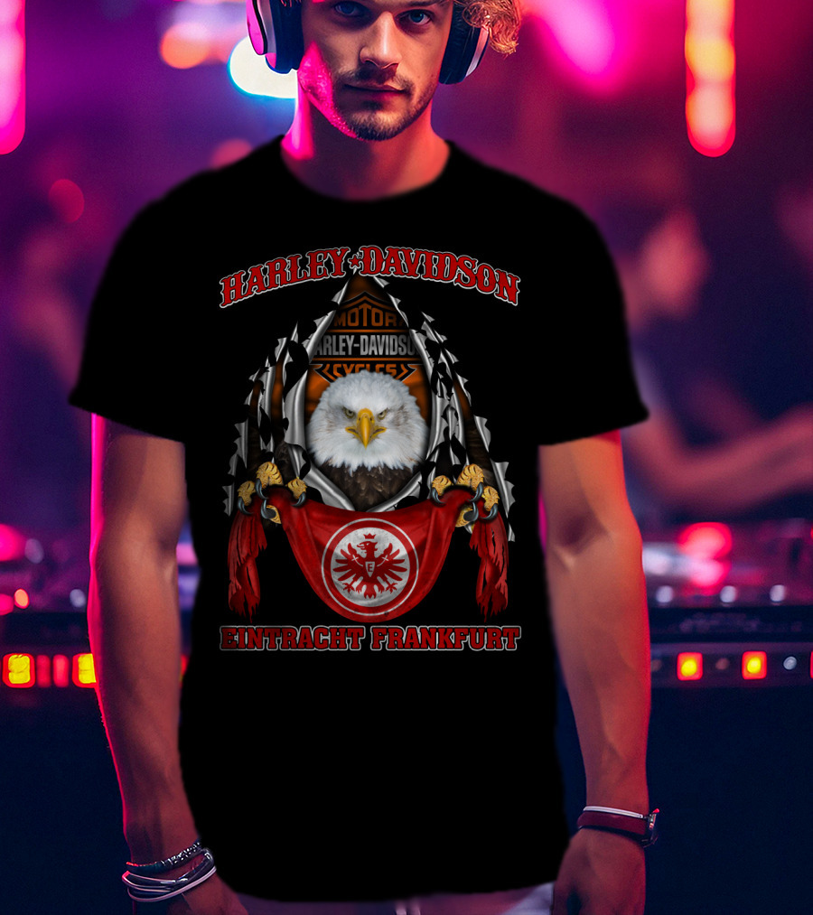Harley Davidson Motorcycles Eintracht Frankfurt Eagle T-Shirt