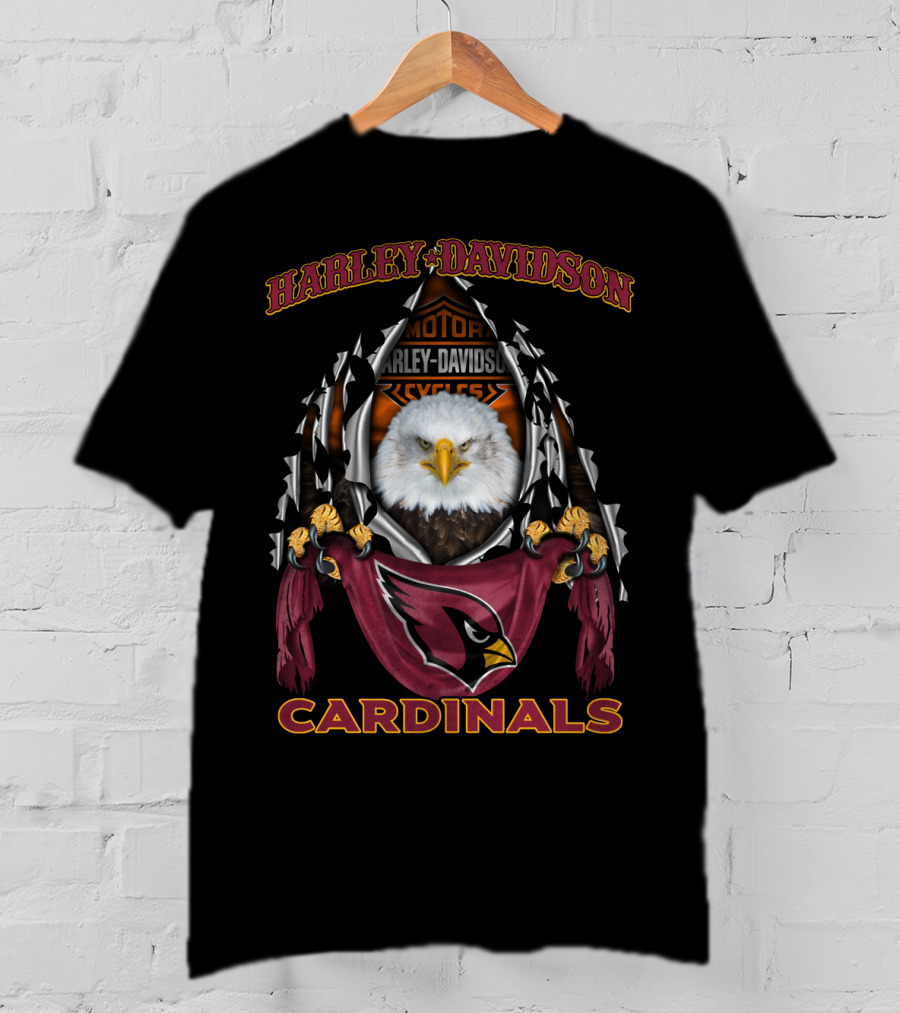 Harley Davidson Motor Cycles Eagle Cardinals Arizona Cardinals T-Shirt