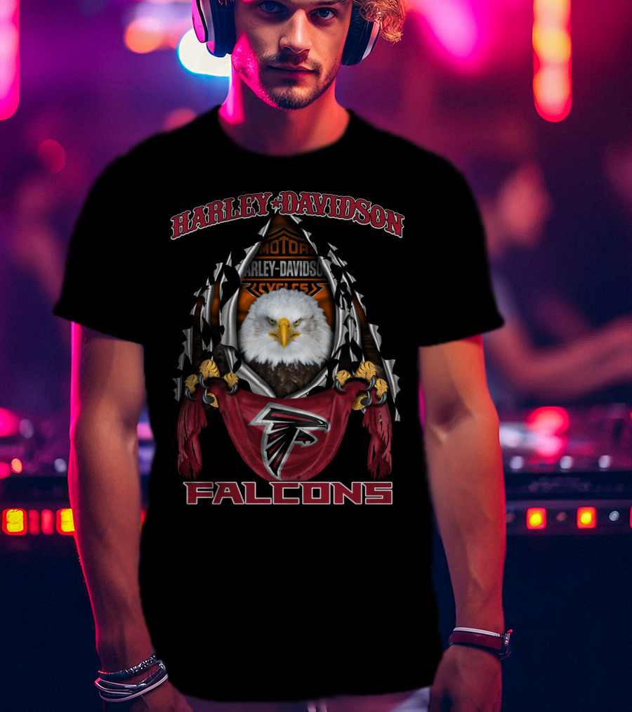 Harley Davidson Motorcycles Atlanta Falcons Eagle 03.31 Nfl T-Shirt
