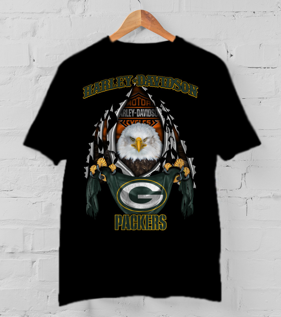 Harley Davidson Green Bay Packers Eagle Fusion T-Shirt