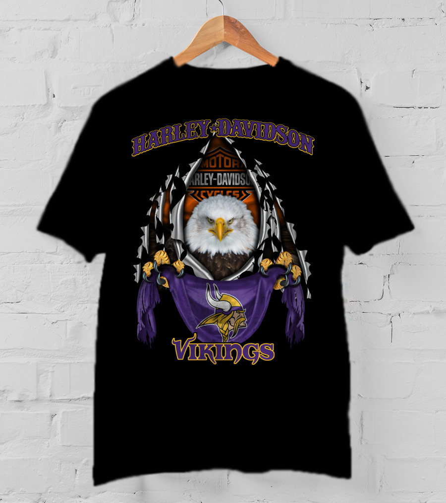 Harley Davidson Vikings Eagle Motorcycles T-Shirt
