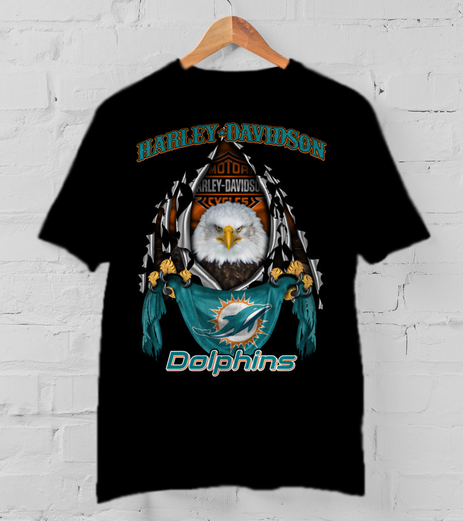 Harley Davidson Motor Cycles Dolphins Miami Nfl 03.31 T-Shirt