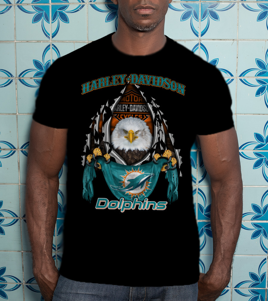 Harley Davidson Motor Cycles Dolphins Miami Nfl 03.31 T-Shirt