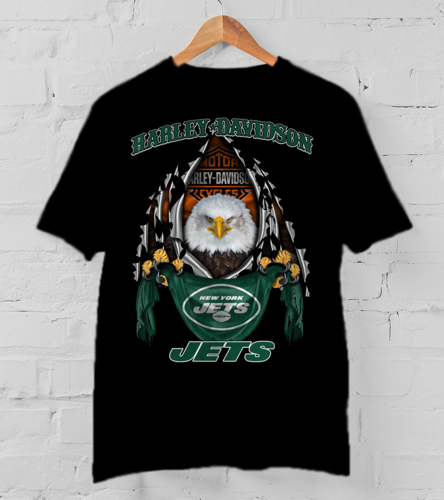 Harley Davidson Motor Cycles New York Jets T-Shirt