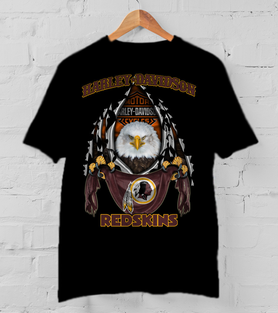 Harley Davidson Motor Cycles Redskins Eagle T-Shirt