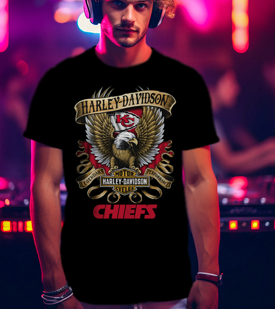 Kansas City Chiefs Harley Davidson Motor Cycles Legendary Performance T-Shirt