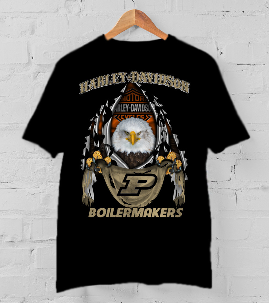 Harley Davidson Boilermakers Purdue P Eagle T-Shirt
