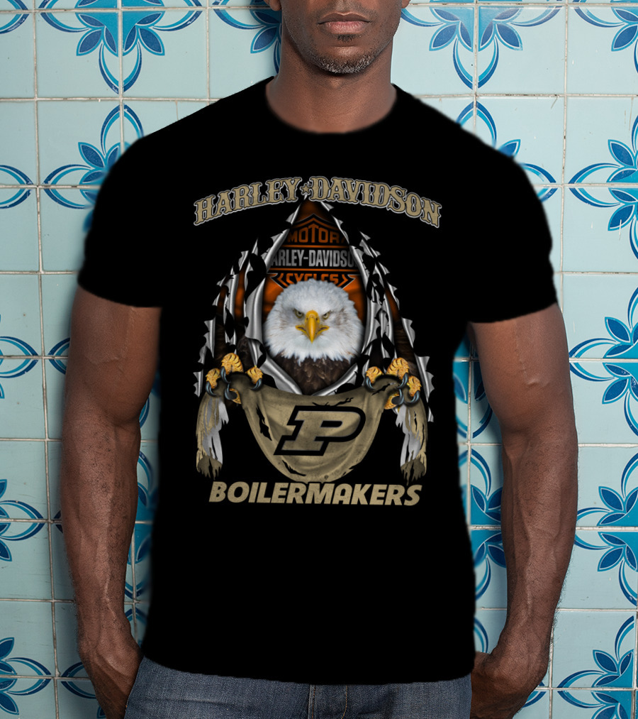 Harley Davidson Boilermakers Purdue P Eagle T-Shirt