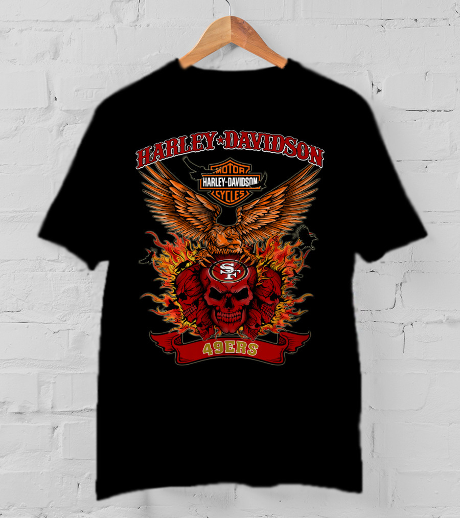 Harley Davidson Motor Cycles 49ers Nfl San Francisco 49ers T-Shirt
