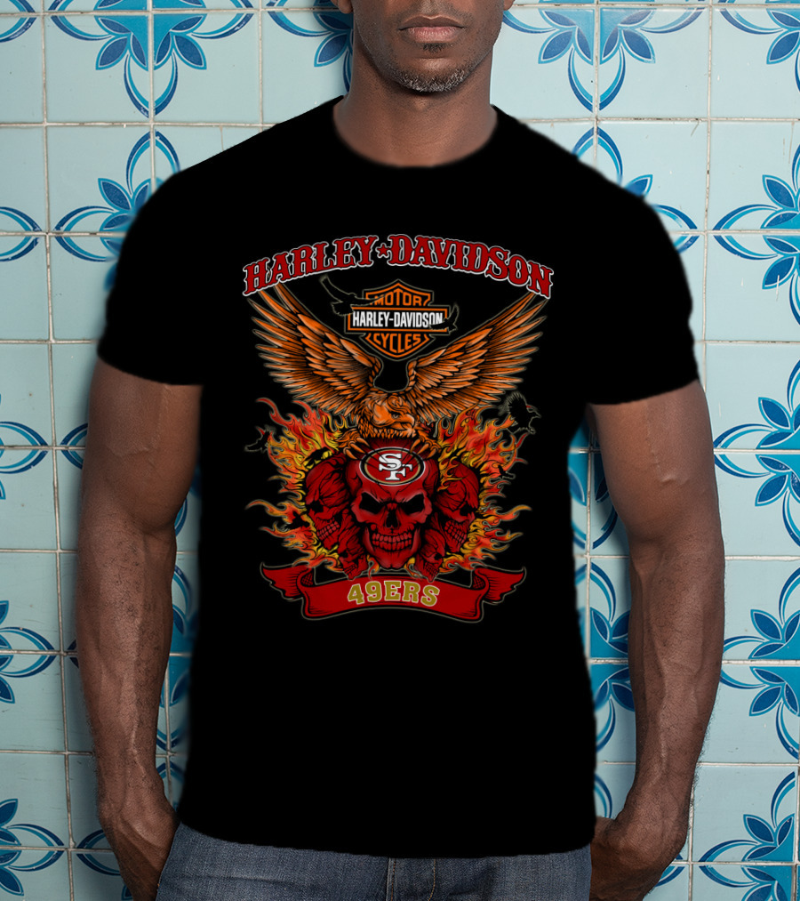 Harley Davidson Motor Cycles 49ers Nfl San Francisco 49ers T-Shirt